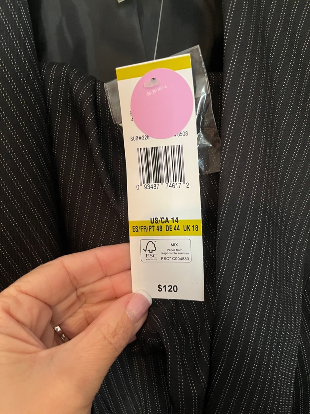 Le Suit Women's Black Pinstripe Skirt Suit - Picture 2 of 2